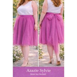NWT Azazie Sylvie Tulle Skirt 3XL Waist 50.75 inch Orchid Magenta Pink